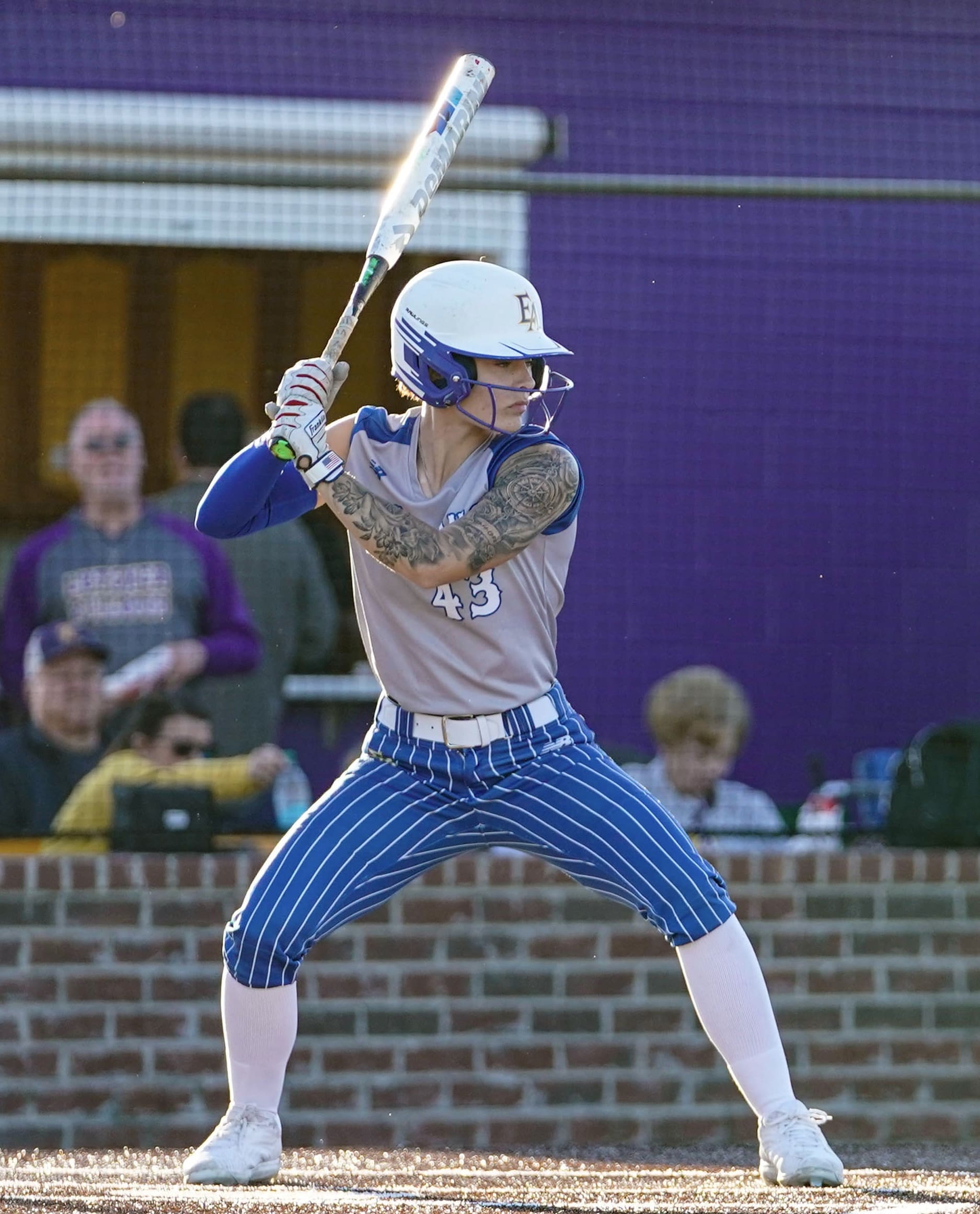 Cayden Tullier awaits the pitch at the plate during a game with East Ascension High School.