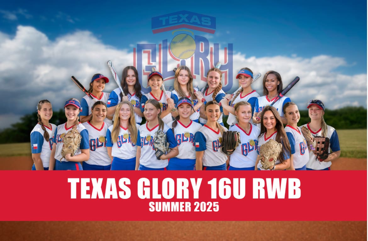 The 2025 Texas Glory 16U RWB team photo showcases a full roster of rising talent. The program has quickly become a standout at the 16U level in the Southwest.
