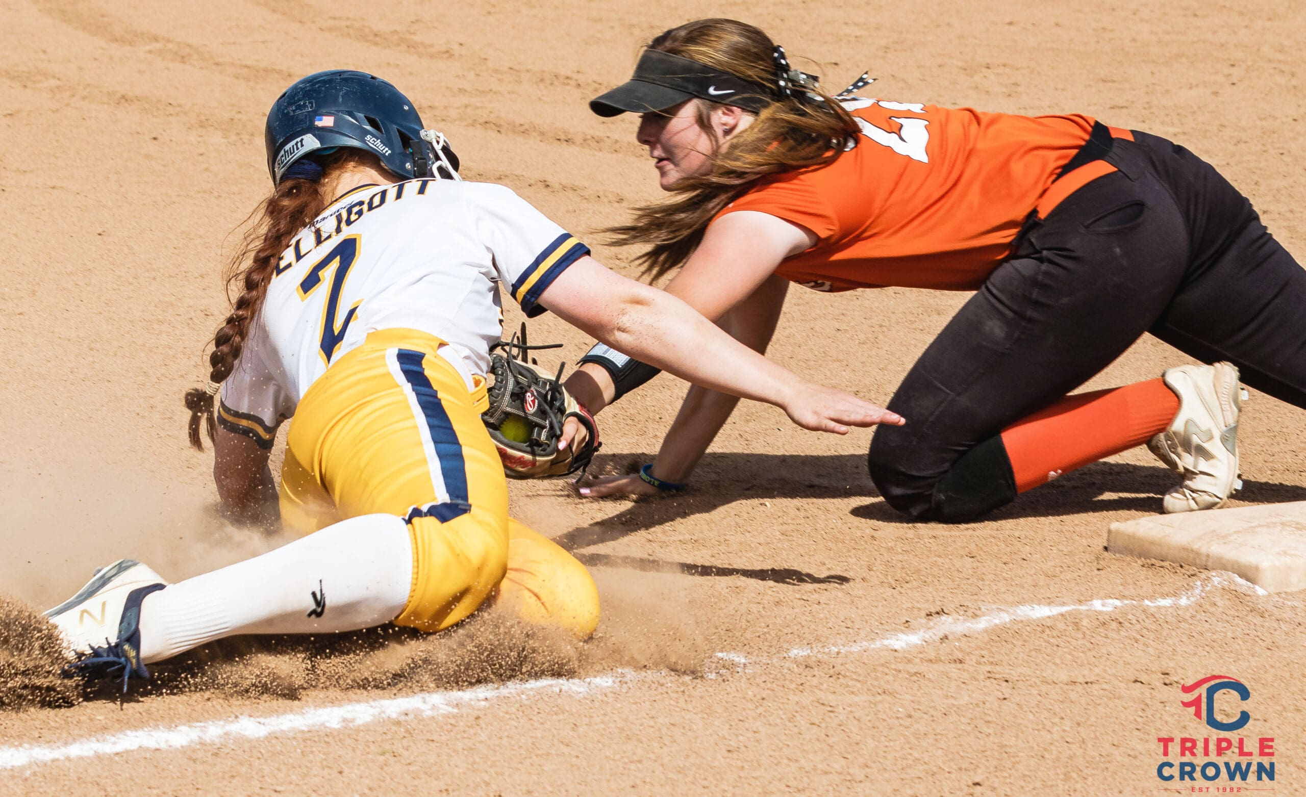 A close play highlights the competitive intensity seen throughout the Valley Invite tournament.